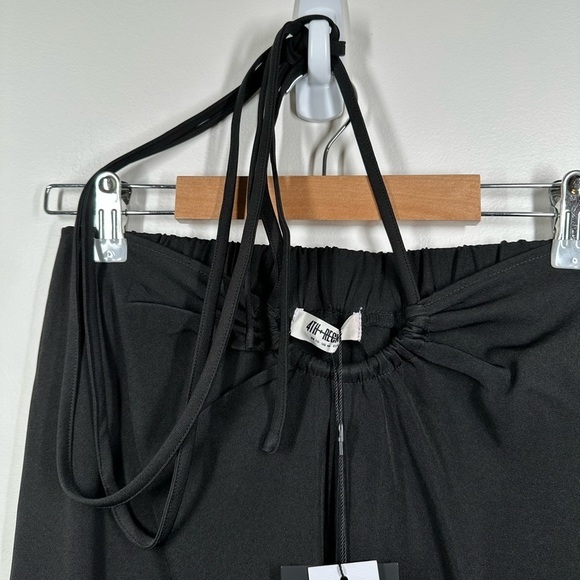 4TH and Reckless Marko Black Cutout Wrap Waist Trouser Pants Medium - Picture 4 of 9